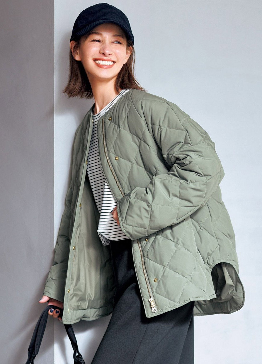 絎縫布勞森羽絨短外套